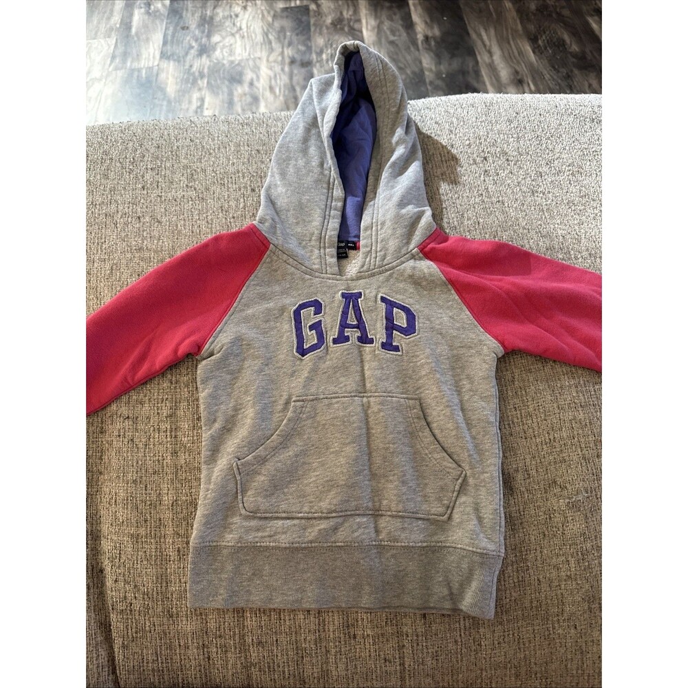 Vintage Baby GAP Pink Gray Purple Girls Hooded Sweatshirt Sz 18-24 Months